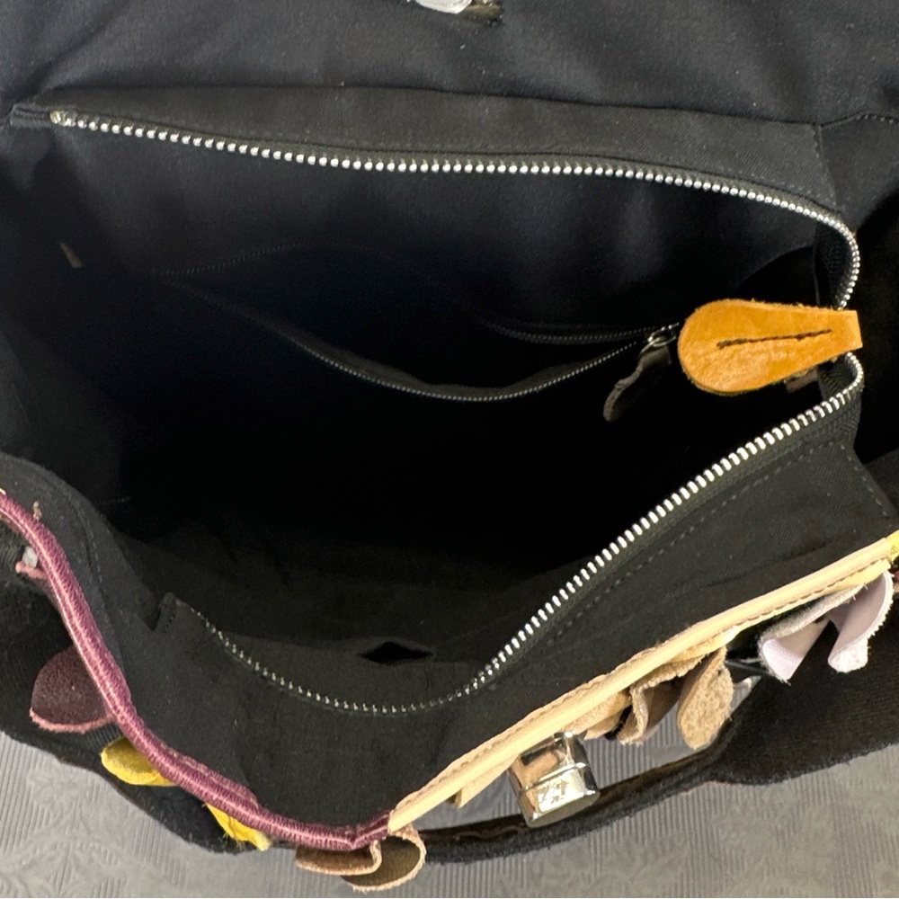 Handcrafted Multicolored Patchwork Leather Silver… - image 4